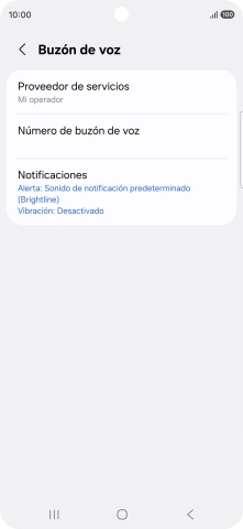 Pulsa Número de buzón de voz.