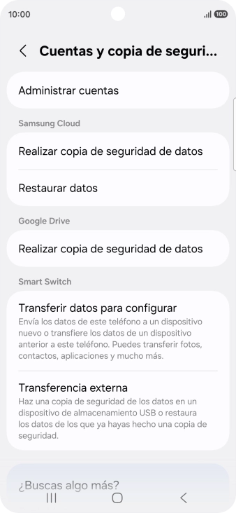 Pulsa Administrar cuentas.