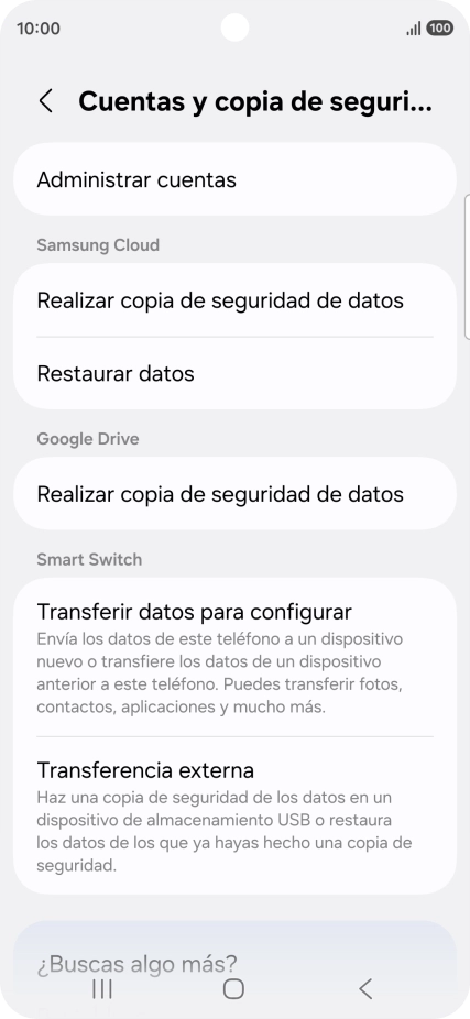 Pulsa Administrar cuentas.