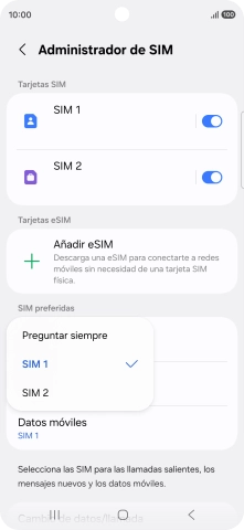Pulsa el ajuste deseado.