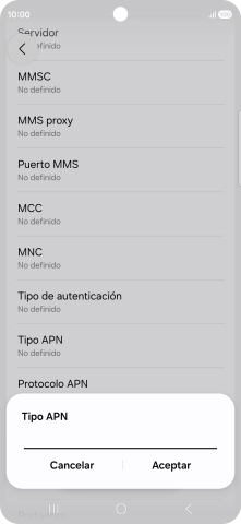 Introduce default y pulsa Aceptar.