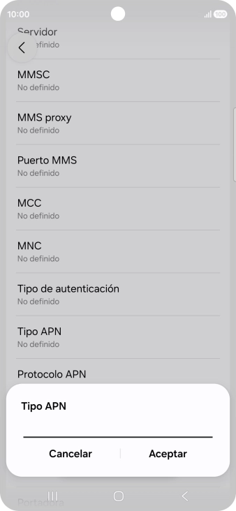 Introduce default y pulsa Aceptar.