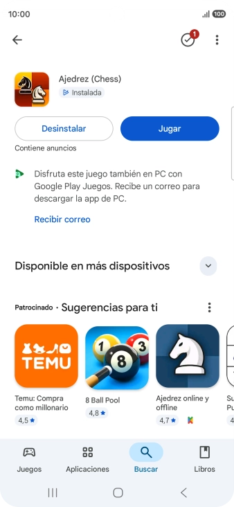 Pulsa la tecla de inicio para terminar y regresar a la pantalla de inicio.