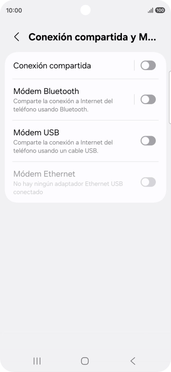 Pulsa Conexión compartida.