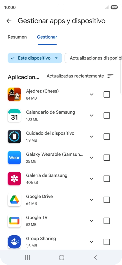 Pulsa la app deseada.