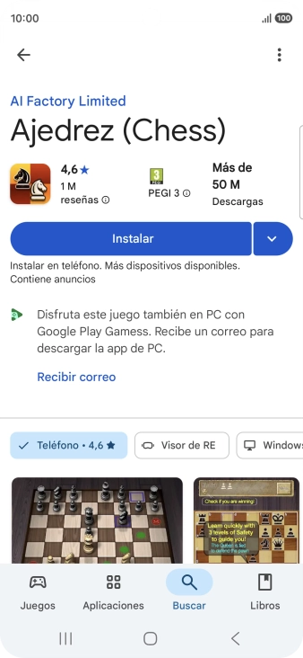 Pulsa Instalar y sigue las indicaciones de la pantalla para instalar la app.