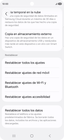 Pulsa Restablecer ajustes de red móvil.