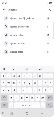Introduce el nombre del tema o de la app y pulsa el icono de búsqueda.