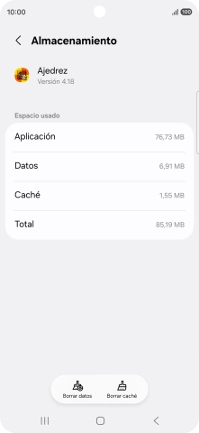 Pulsa Borrar caché.