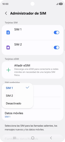 Pulsa el ajuste deseado.