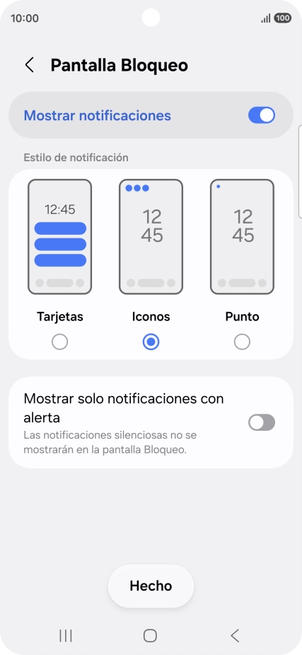Pulsa los ajustes deseados para activarlos o desactivarlos.