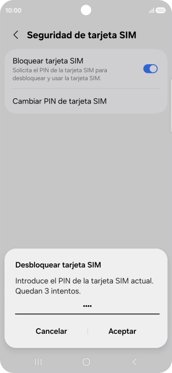 Introduce tu código PIN y pulsa Aceptar.