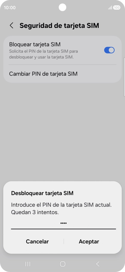 Introduce tu código PIN y pulsa Aceptar.