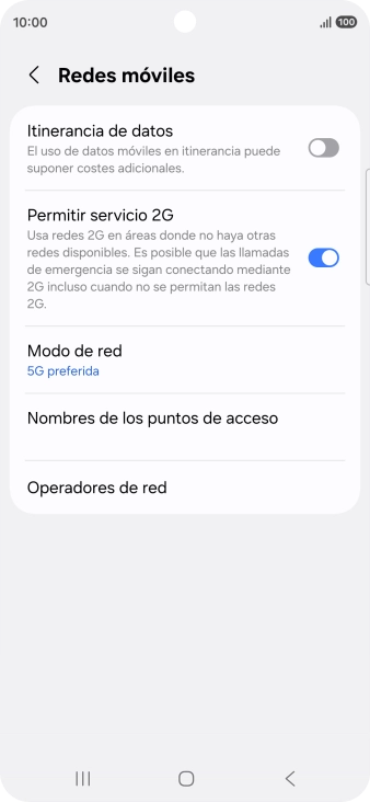 Pulsa Nombres de los puntos de acceso.