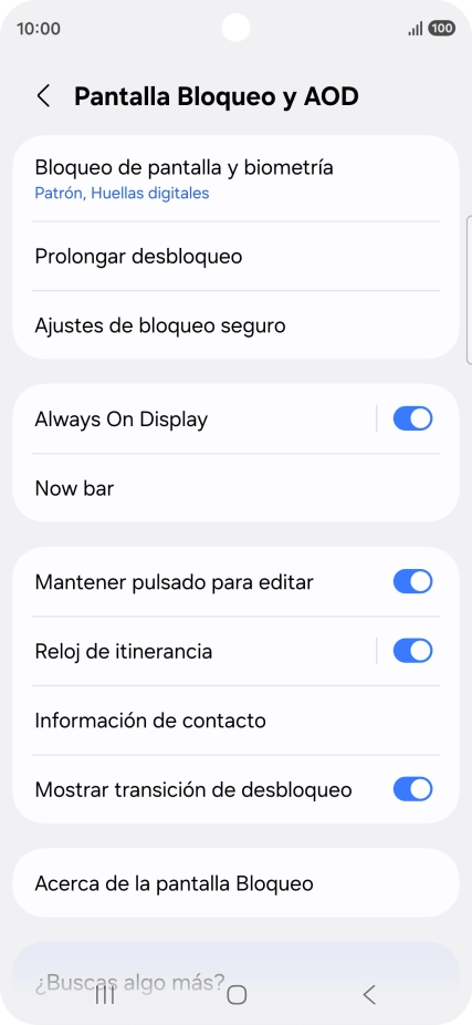 Pulsa Bloqueo de pantalla y biometría e introduce el código de seguridad extra que has creado anteriormente.