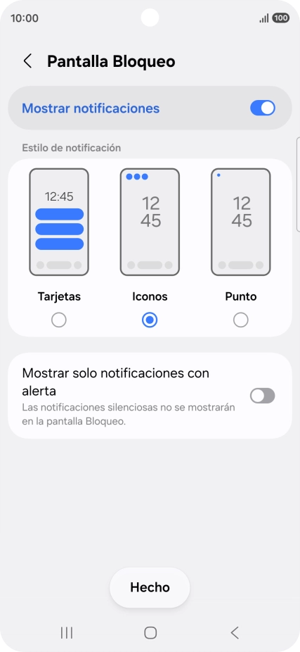 Pulsa los ajustes deseados para activarlos o desactivarlos.