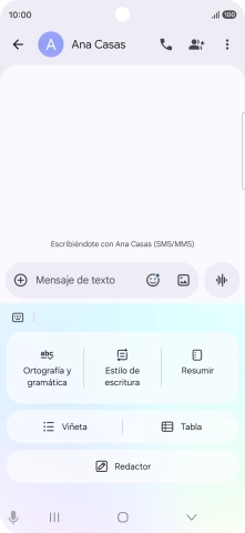 Para generar un texto, pulsa Redactor y sigue las indicaciones de la pantalla para utilizar la función.