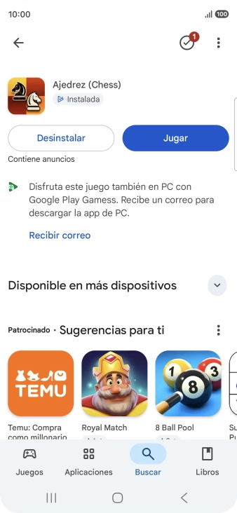 Pulsa la tecla de inicio para terminar y regresar a la pantalla de inicio.