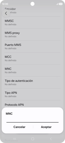 Introduce 214 y pulsa Aceptar.