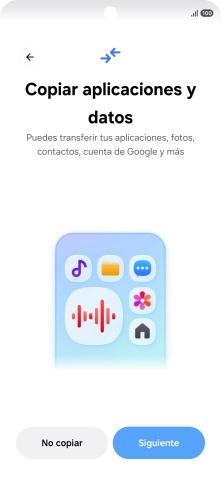 Pulsa No copiar y sigue las indicaciones de la pantalla para finalizar la activación del teléfono.