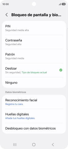 Pulsa Huellas digitales.
