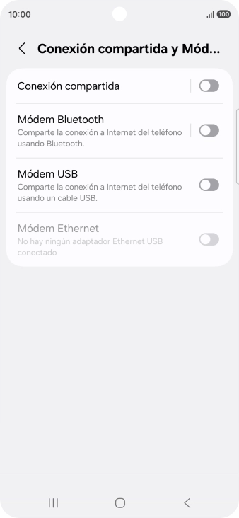 Pulsa Conexión compartida.