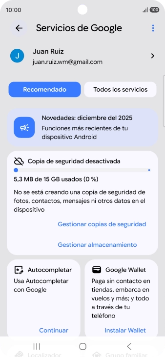 Pulsa Todos los servicios.