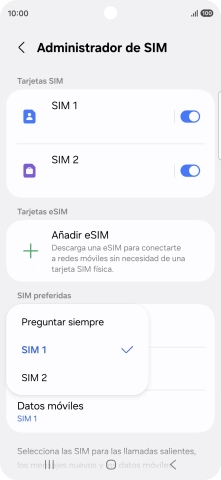 Pulsa el ajuste deseado.