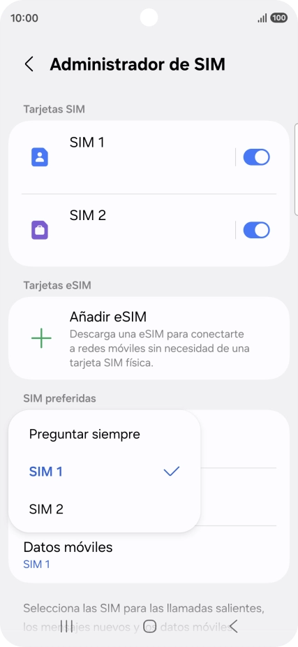 Pulsa el ajuste deseado.