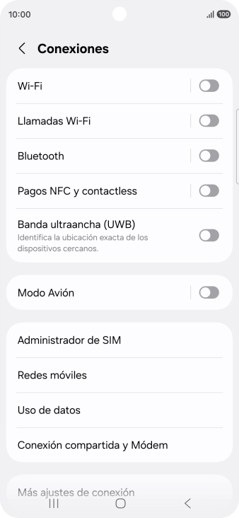 Pulsa Administrador de SIM.