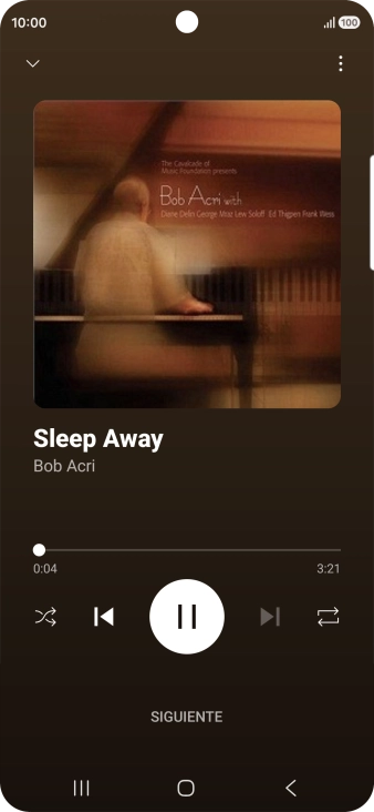 Pulsa la flecha hacia la derecha para ir al archivo de música siguiente.