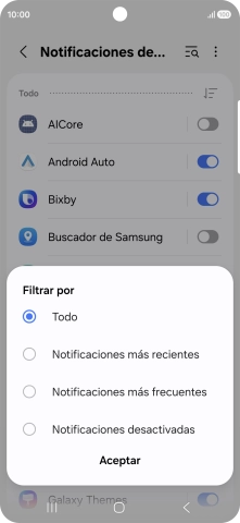 Pulsa el ajuste deseado.