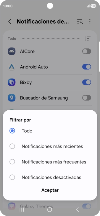 Pulsa el ajuste deseado.