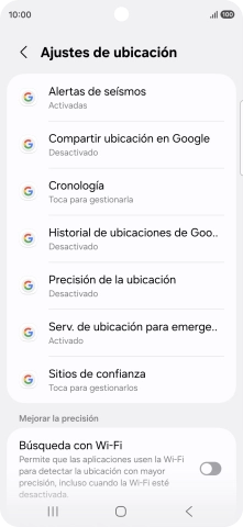 Pulsa Precisión de la ubicación.