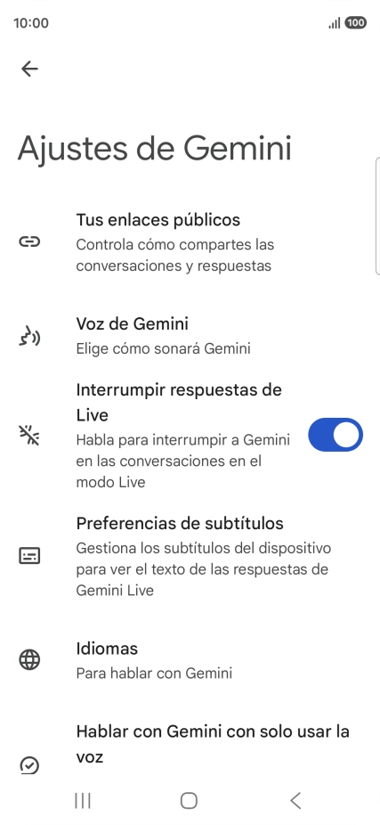 Sigue las indicaciones de la pantalla para seleccionar los ajustes deseados.