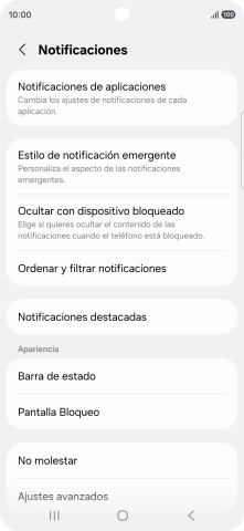 Pulsa Notificaciones de aplicaciones.