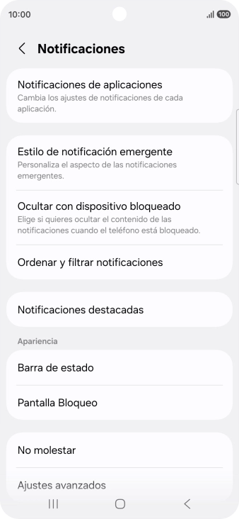 Pulsa Notificaciones de aplicaciones.