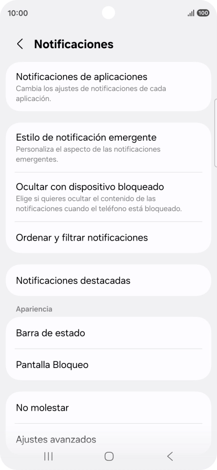 Pulsa Notificaciones de aplicaciones.
