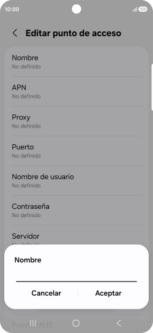 Introduce Vodafone Internet y pulsa Aceptar.