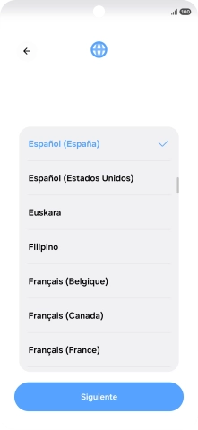 Pulsa el idioma deseado.