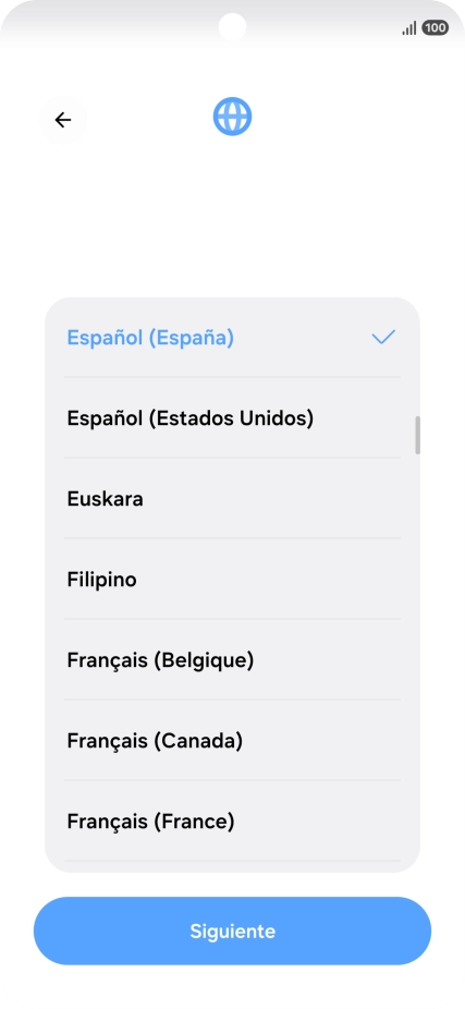 Pulsa el idioma deseado.