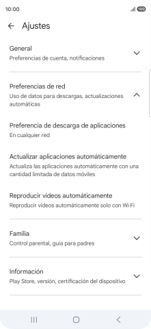 Pulsa Actualizar aplicaciones automáticamente.