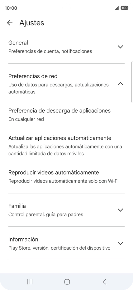 Pulsa Actualizar aplicaciones automáticamente.