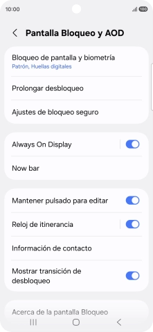 Pulsa Bloqueo de pantalla y biometría e introduce el código de seguridad extra que has creado anteriormente.