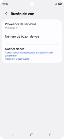 Pulsa Número de buzón de voz.