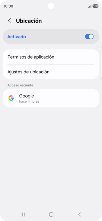 Pulsa Permisos de aplicación.