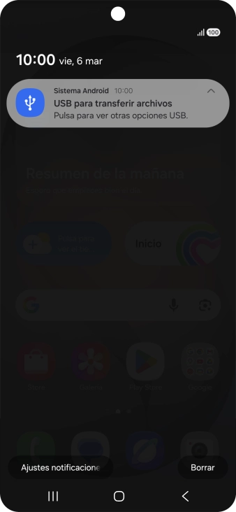 Pulsa Pulsa para ver otras opciones USB..