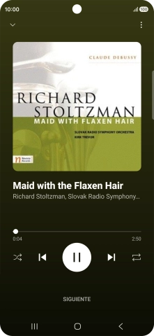 Pulsa la flecha hacia la derecha para ir al archivo de música siguiente.