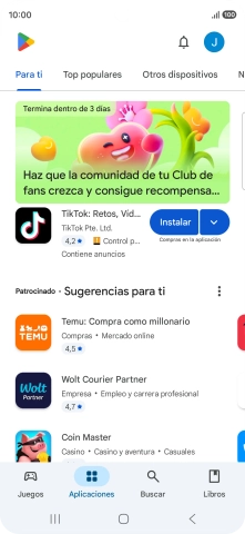 Pulsa el icono de perfil.