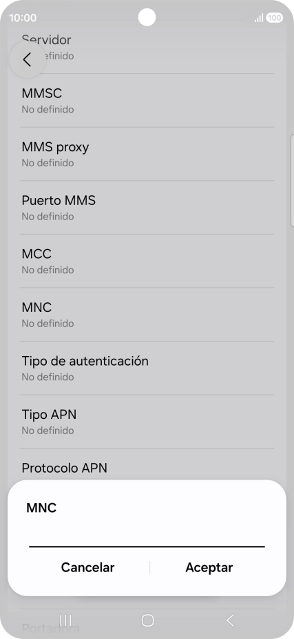 Introduce 01 y pulsa Aceptar.